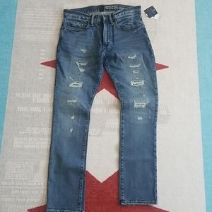 Men's Skinny Stretch Jeans with distress